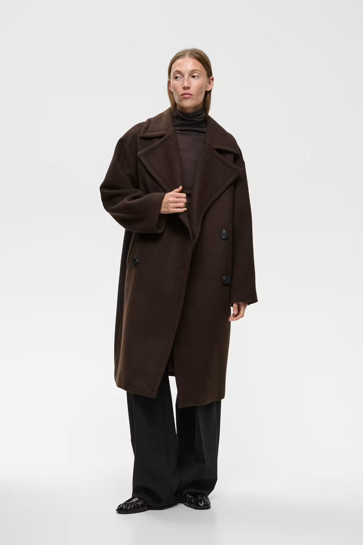 Manteau long croisé à larges revers Zorah
