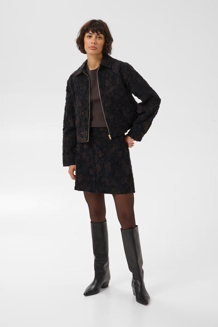 Veste courte texturée à fermeture éclair Cerin