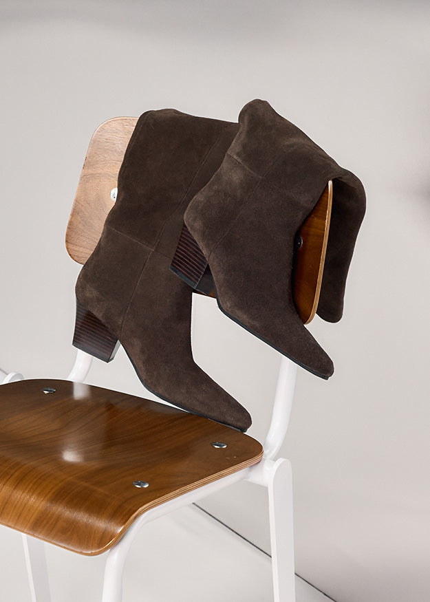 Bottes hautes à talon biseauté