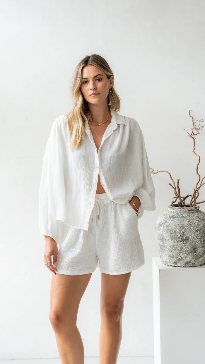 Chemise Aida en coton gaufré