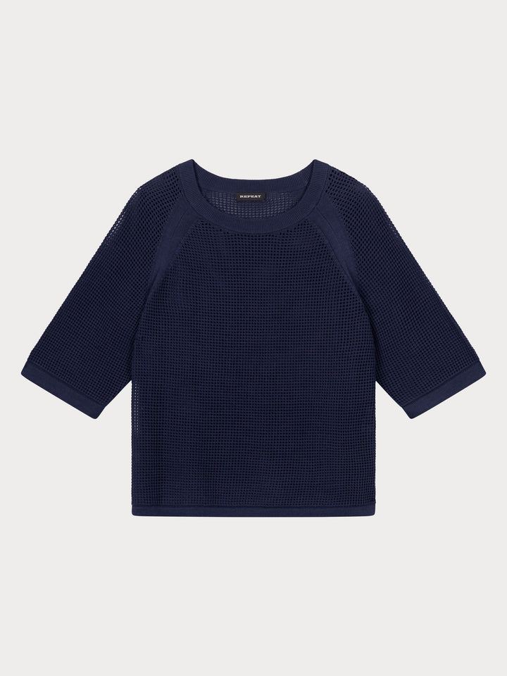 Pull ajouré à manches amples 3/4