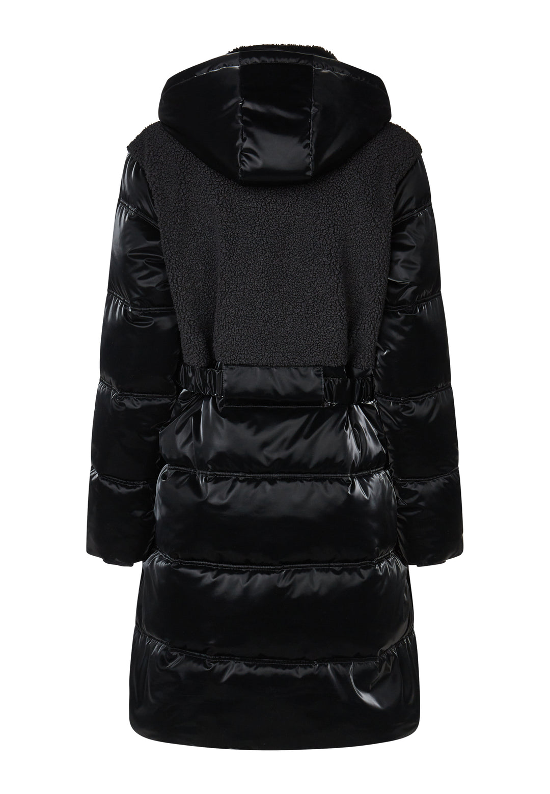 Manteau long matelassé à texture bouclée