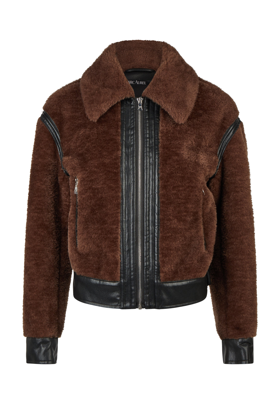 Manteau court à détails contrastants