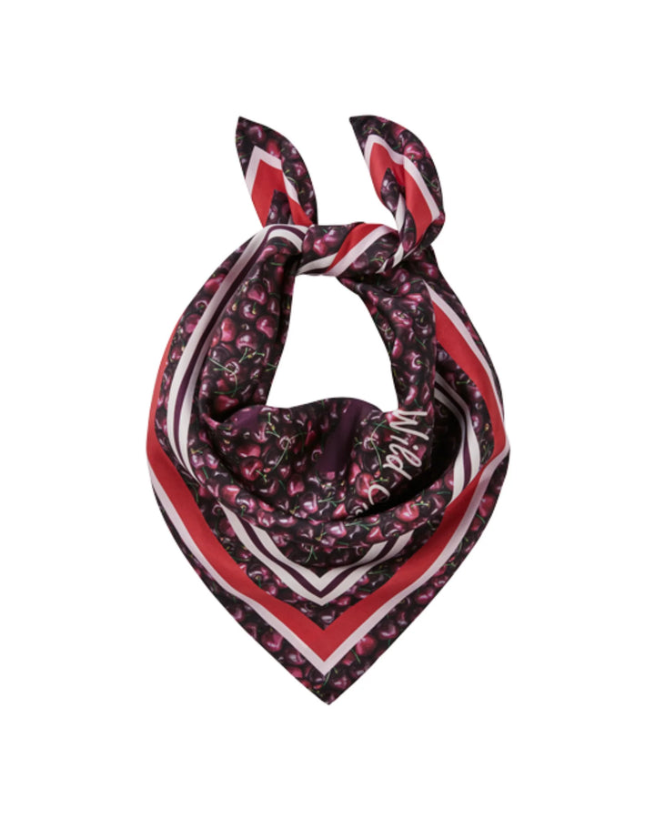 Foulard en soie avec imprimé cerises