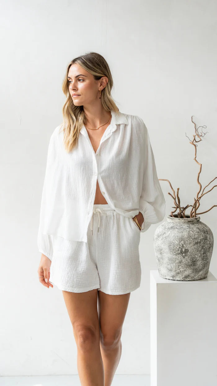 Chemise Aida en coton gaufré