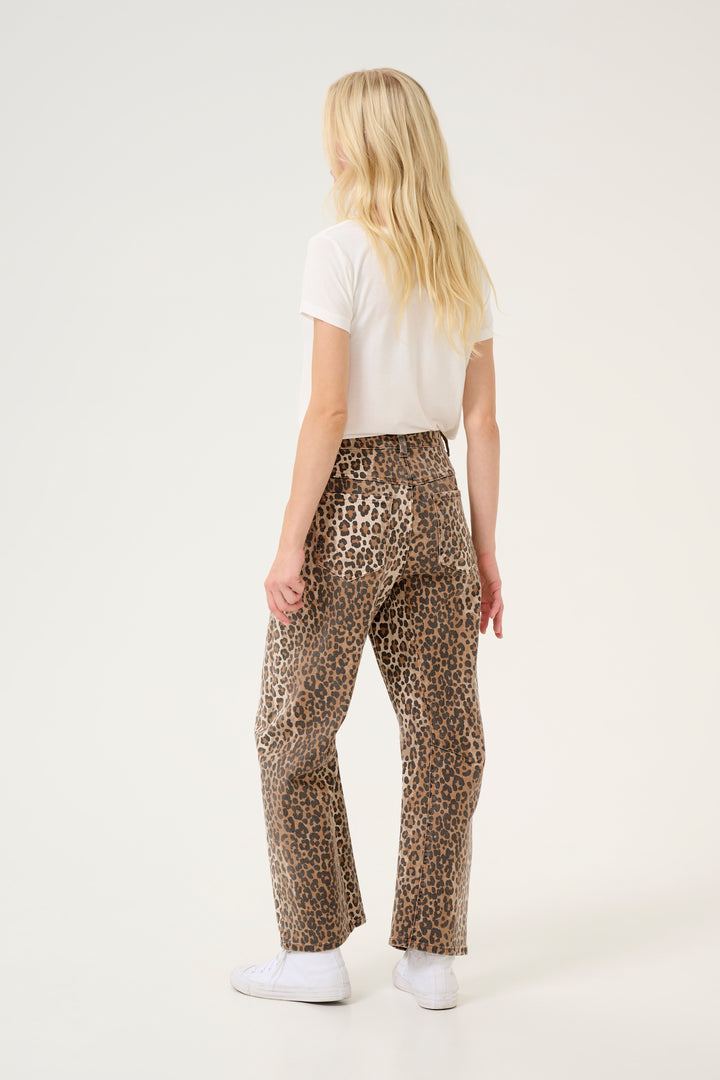 Pantalon en coton avec imprimé léopard Aliena