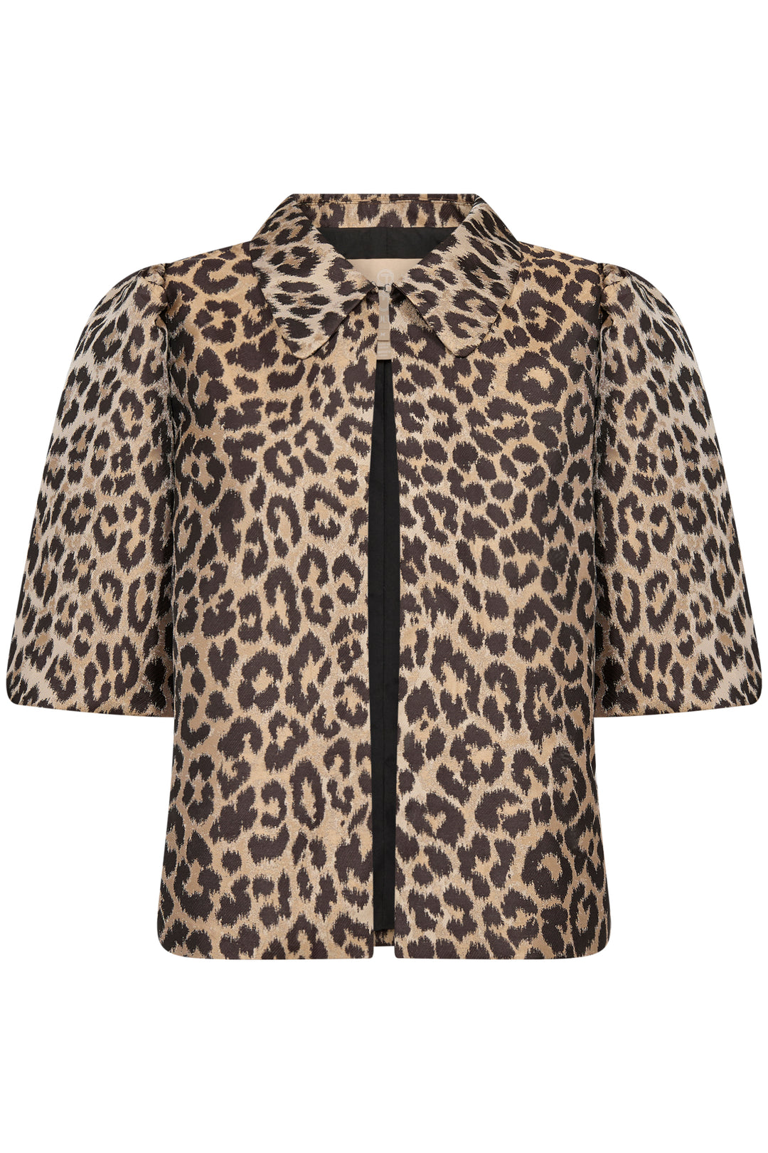 Veste courte satinée avec imprimé léopard Muxi