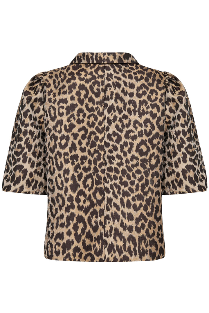 Veste courte satinée avec imprimé léopard Muxi