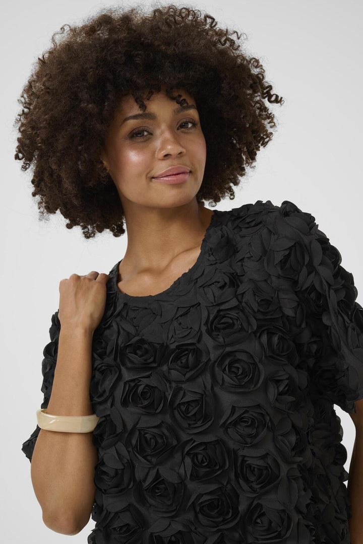 Blouse à manches courtes avec appliqué floral Cebrine