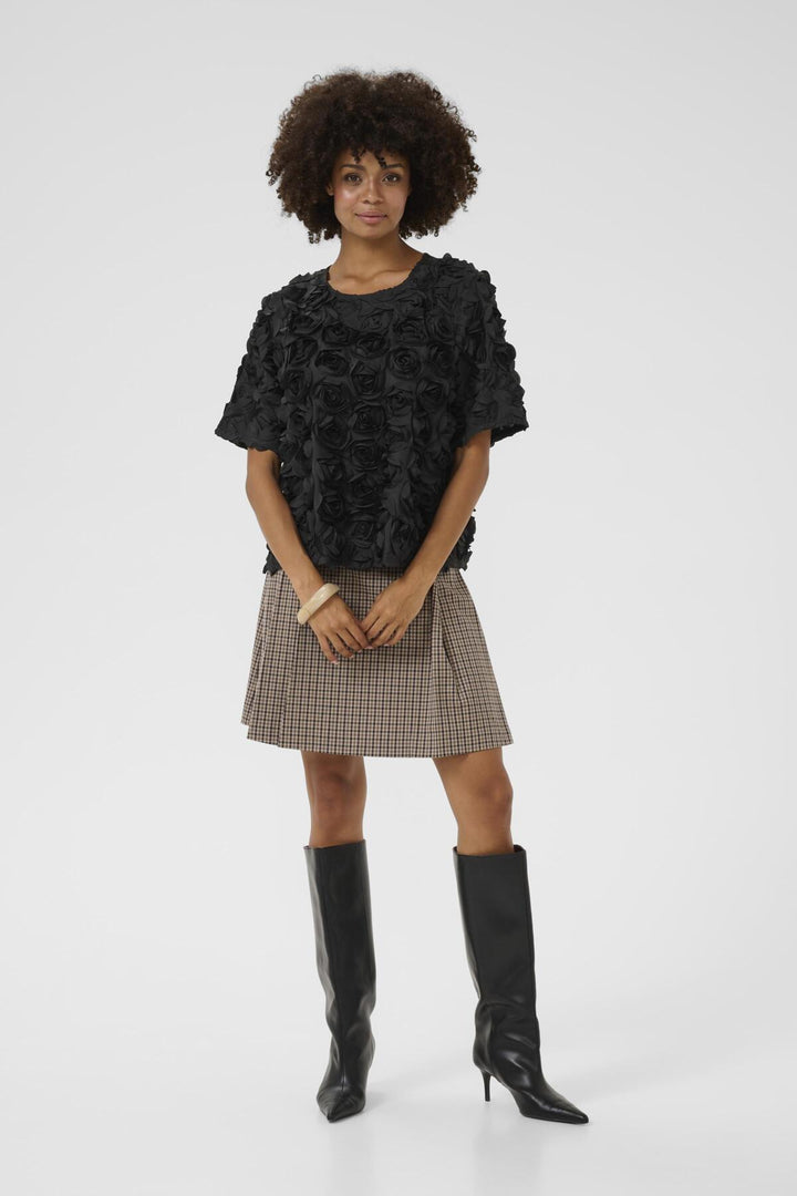 Blouse à manches courtes avec appliqué floral Cebrine