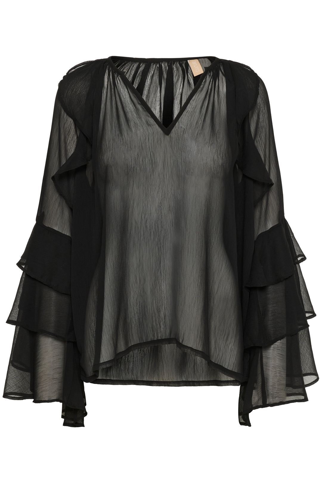 Blouse transparente à volants Lianoa