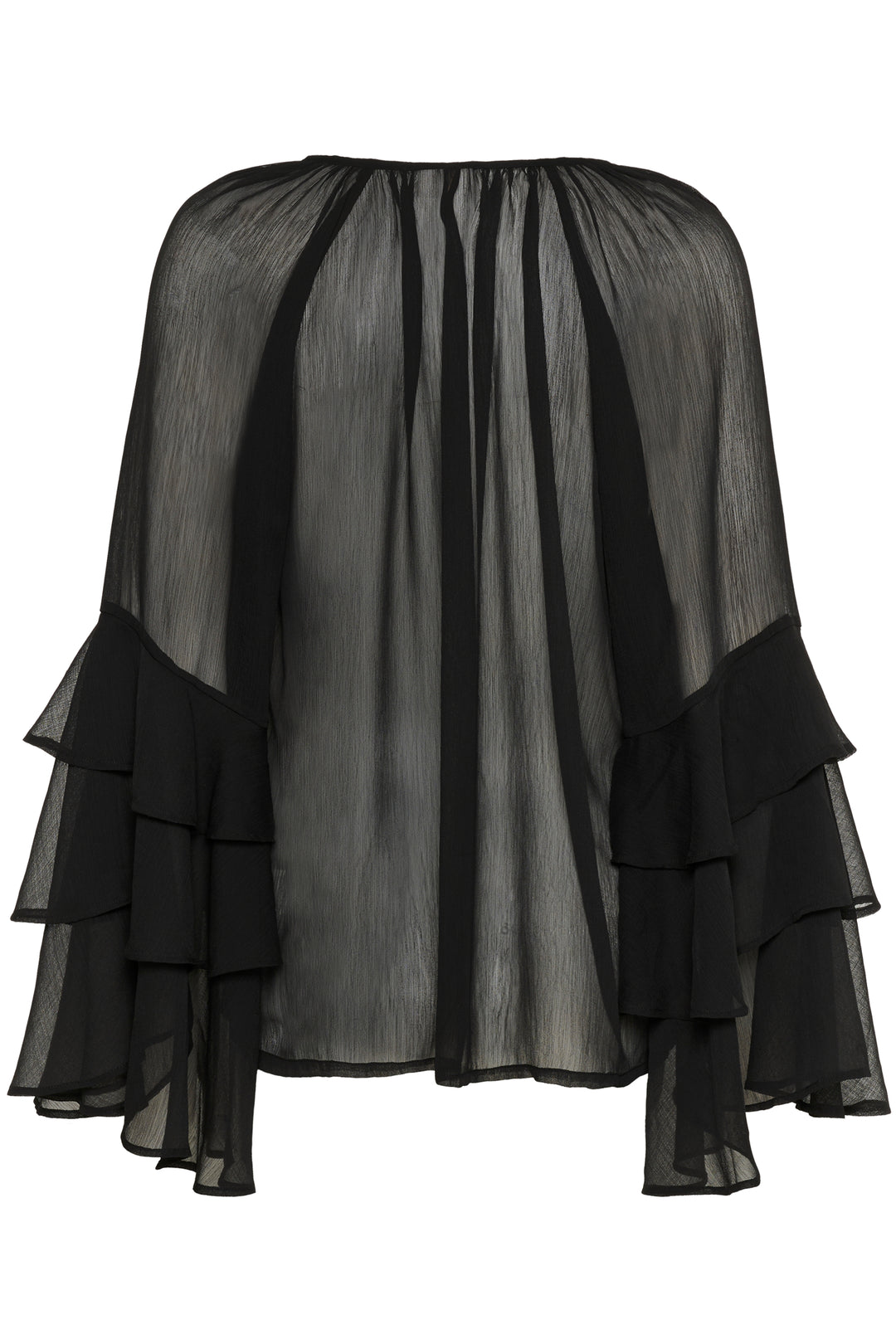 Blouse transparente à volants Lianoa