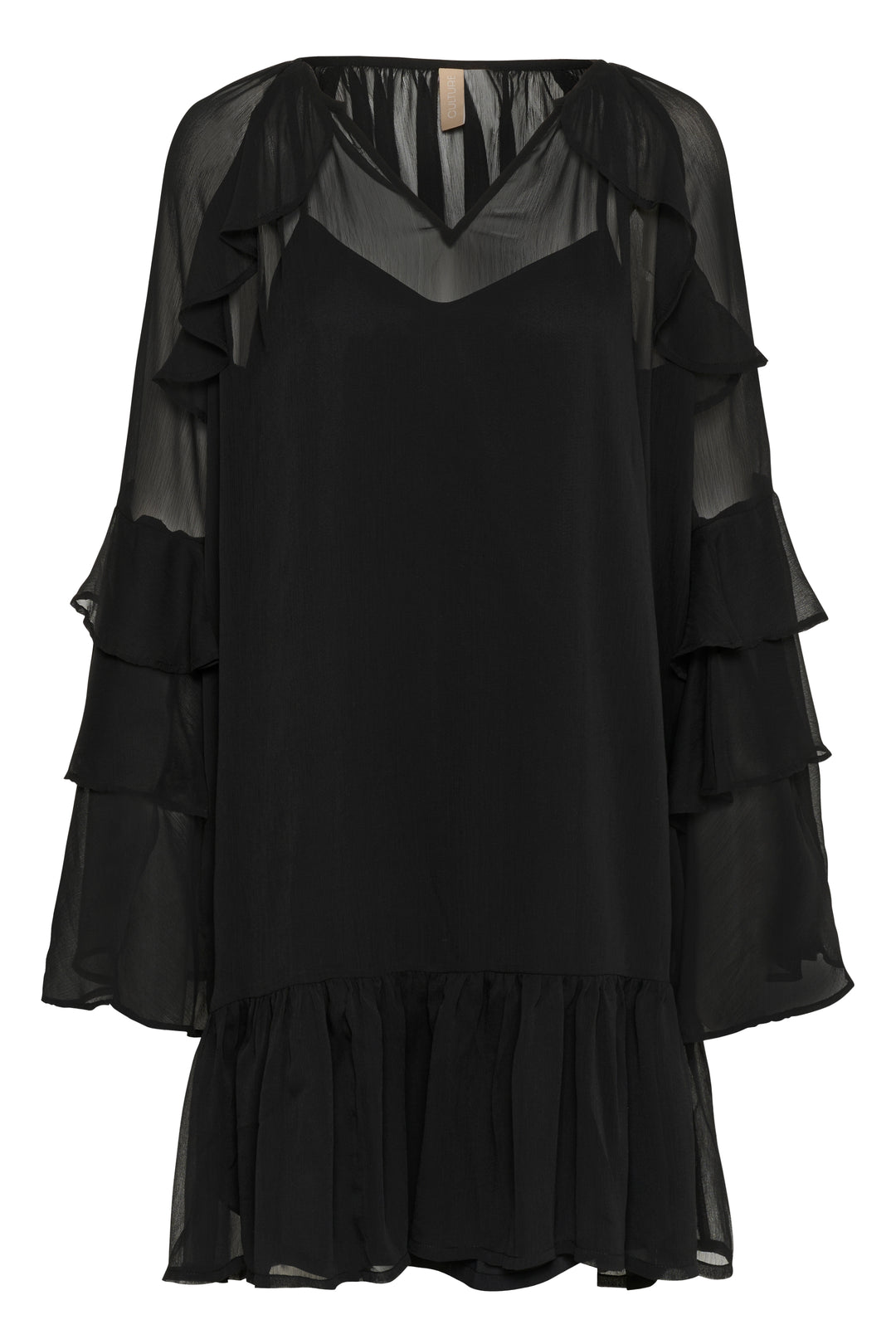 Robe courte transparente à volants Lianoa