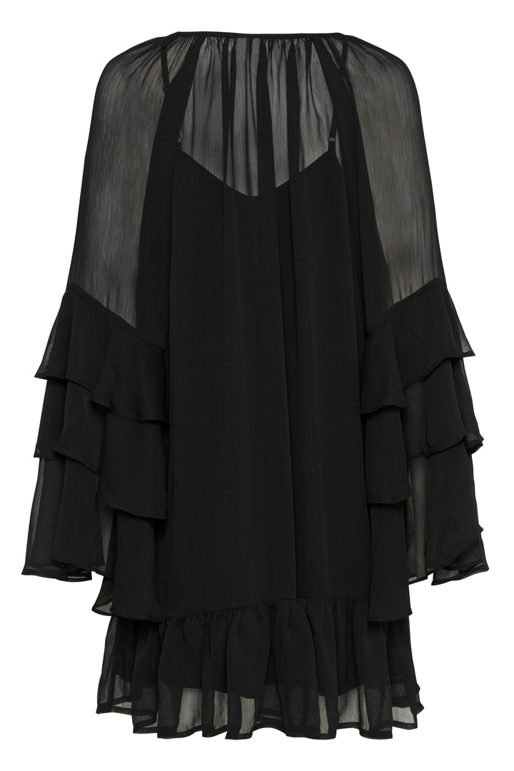 Robe courte transparente à volants Lianoa