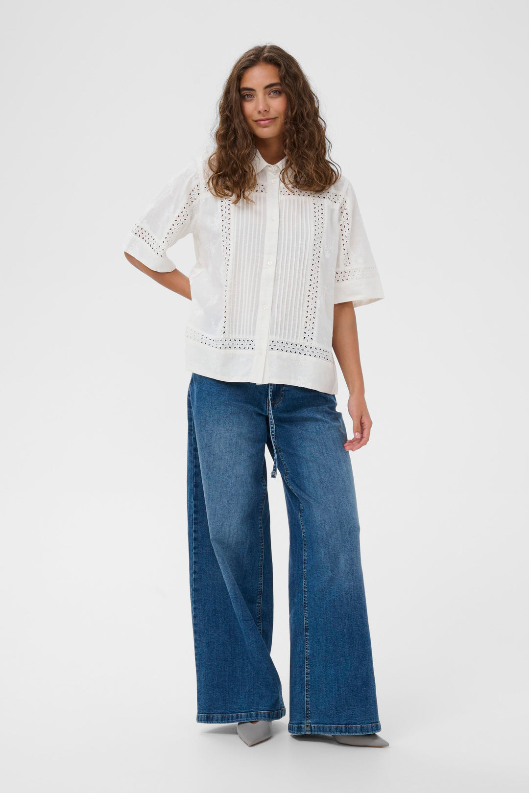 Chemise Sissa brodée à manches larges