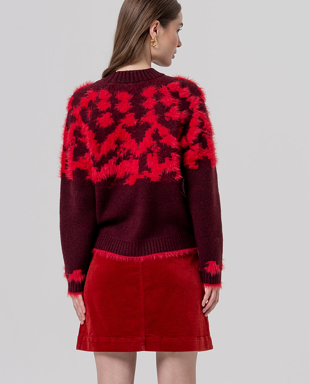 Pull à col rond en jacquard texturé