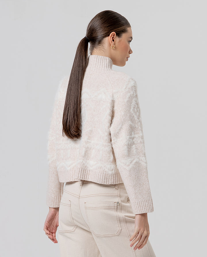 Veste en jacquard à col cheminée