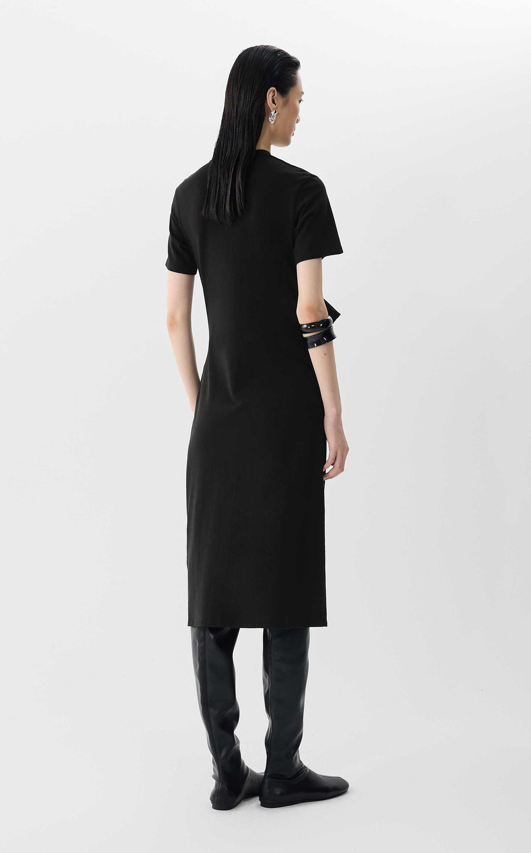 Robe midi à nœuds drapés