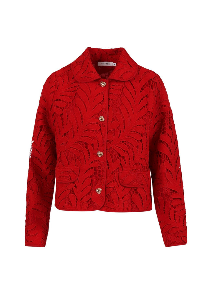 Veste en guipure avec boutons en coeur