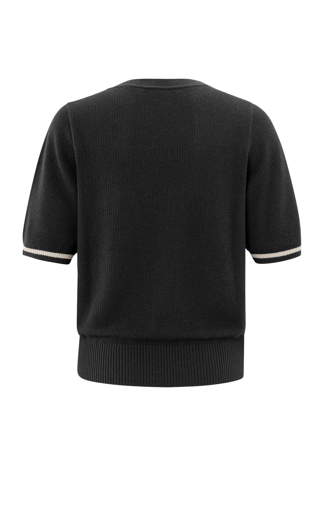 Pull texturé avec col rond à manches courtes