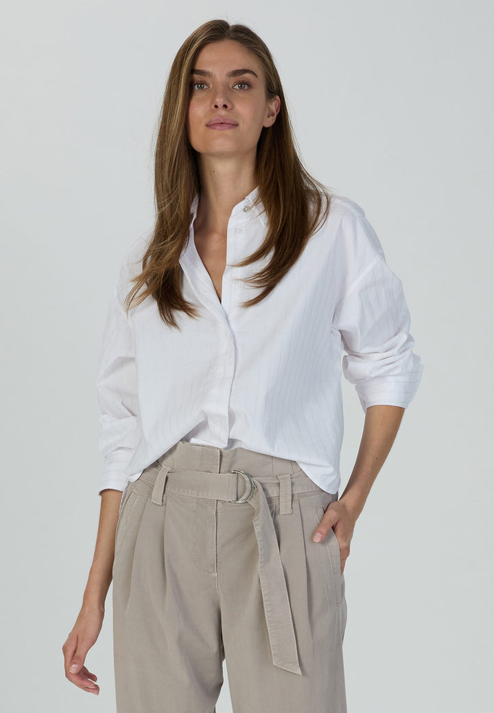 Chemise ample avec rayures argentées