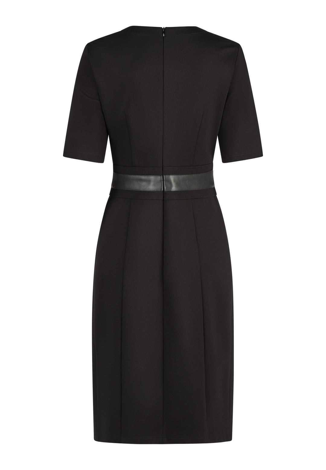 Robe midi ajustée à détails contrastants
