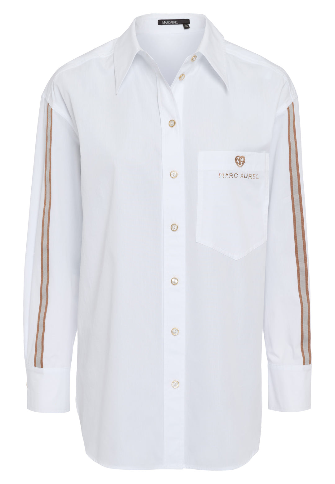 Chemisier en coton avec bandes et logo