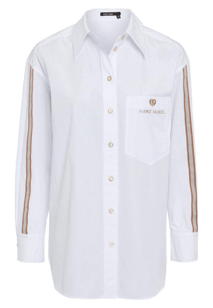 Chemisier en coton avec bandes et logo