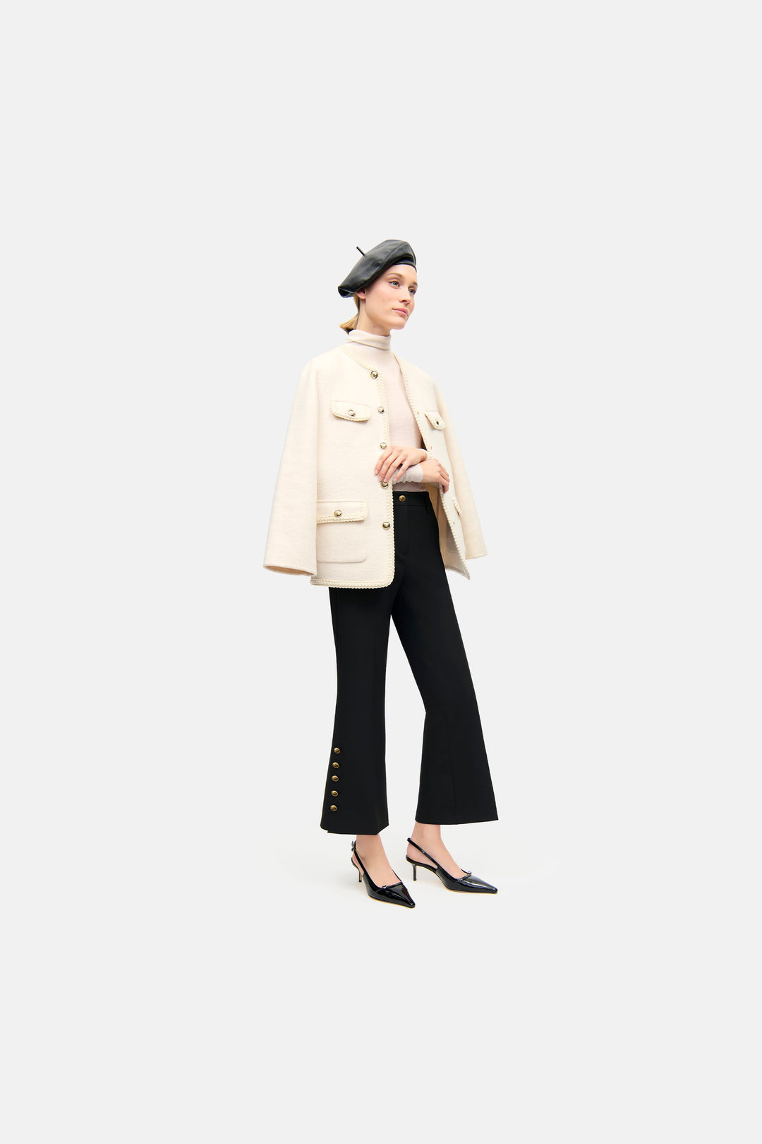 Pantalon bootcut avec boutons dorés France