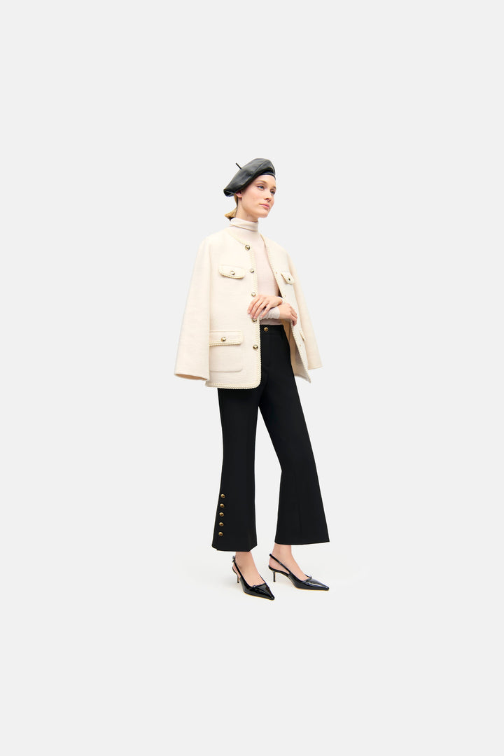 Pantalon bootcut avec boutons dorés France