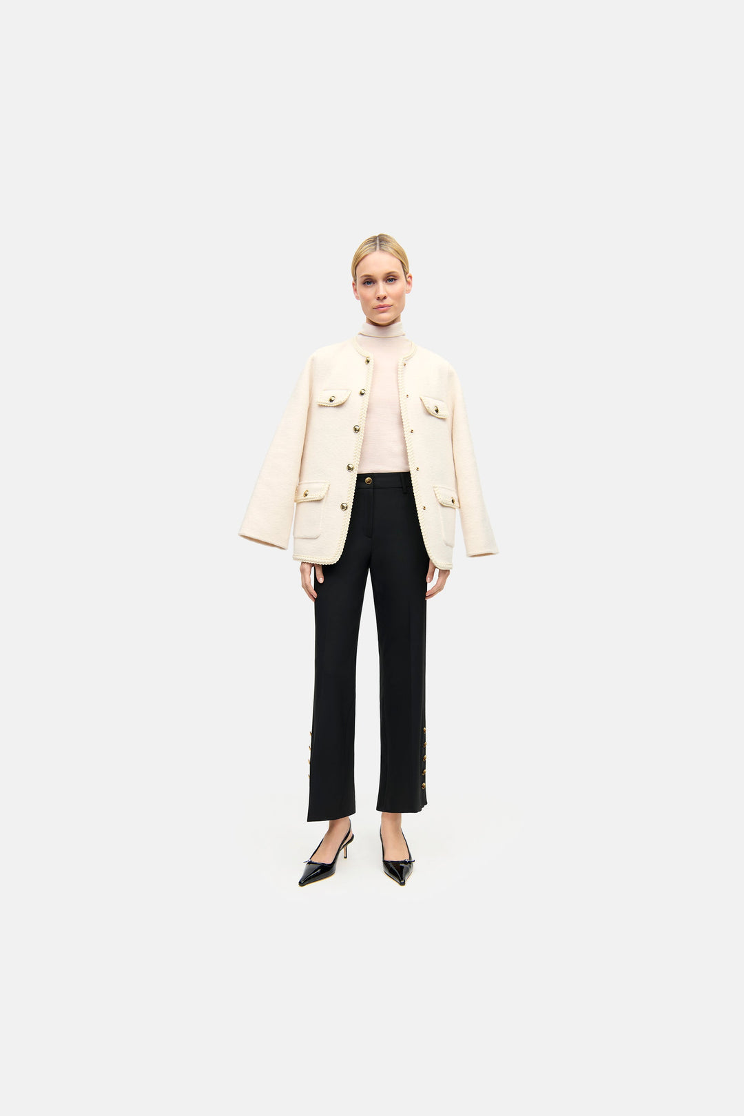 Pantalon bootcut avec boutons dorés France