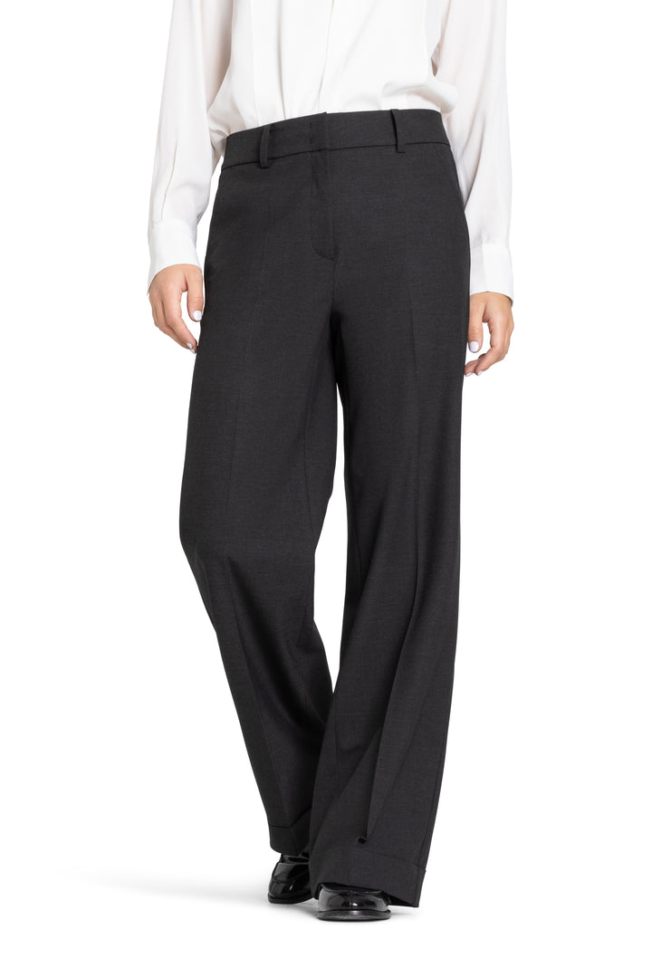 Pantalon droit plissé à revers Grace