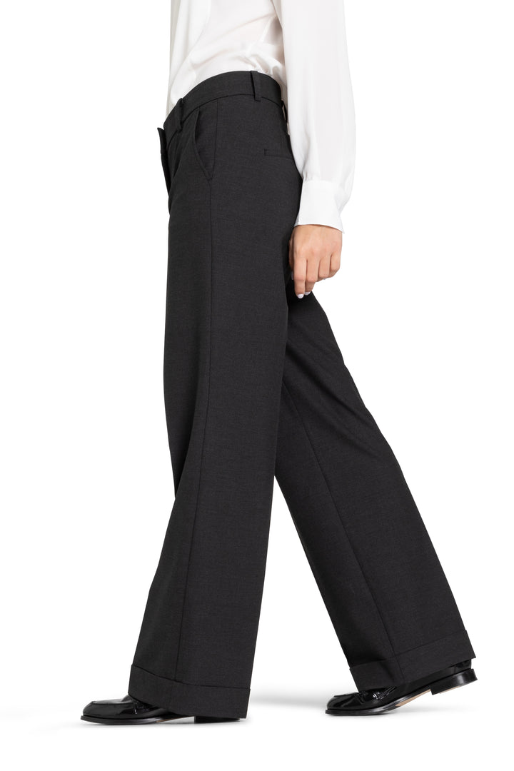 Pantalon droit plissé à revers Grace