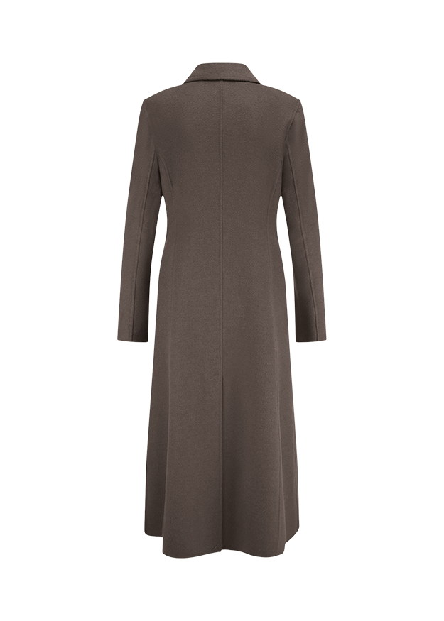 Manteau long en laine à poches à rabat