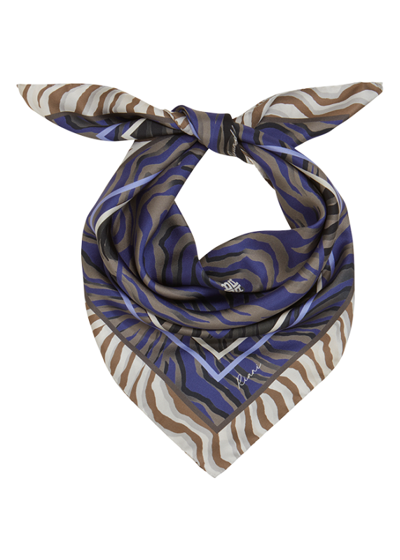 Foulard carré en soie à imprimé zébré