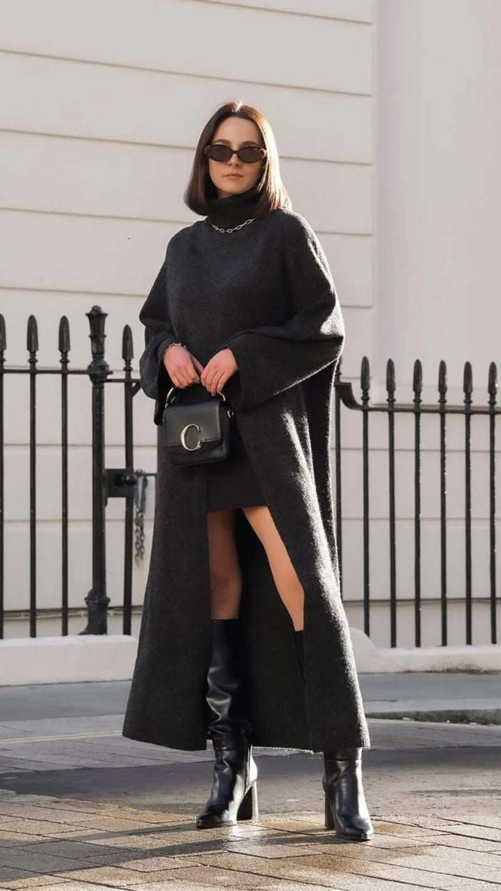 Robe-pull longue à fente centrale Vivienne