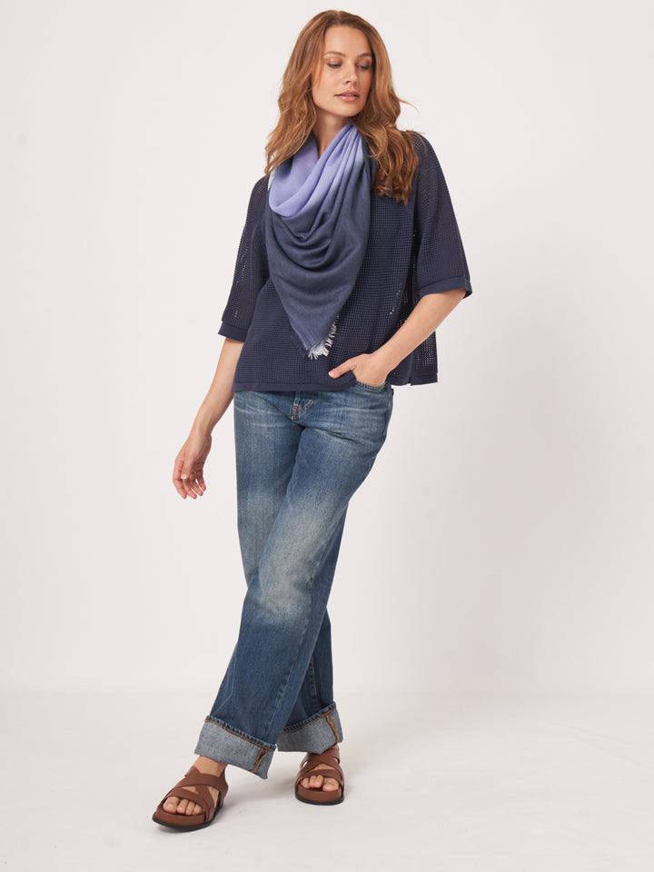 Foulard en cachemire et soie avec effet dégradé