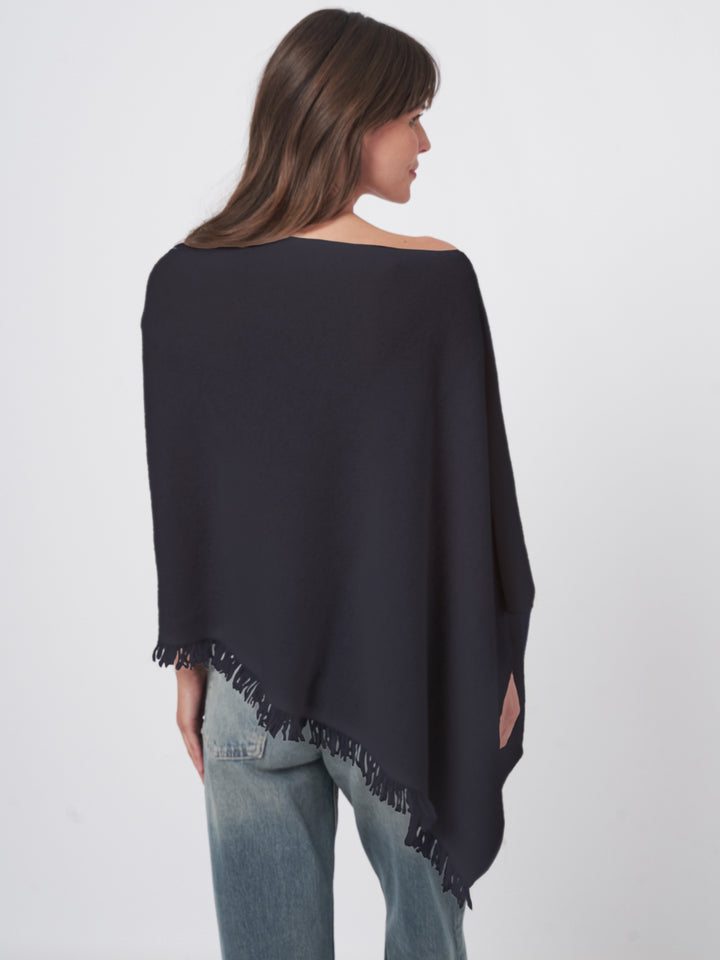 Poncho en cachemire avec franges