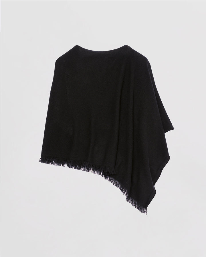 Poncho en cachemire avec franges