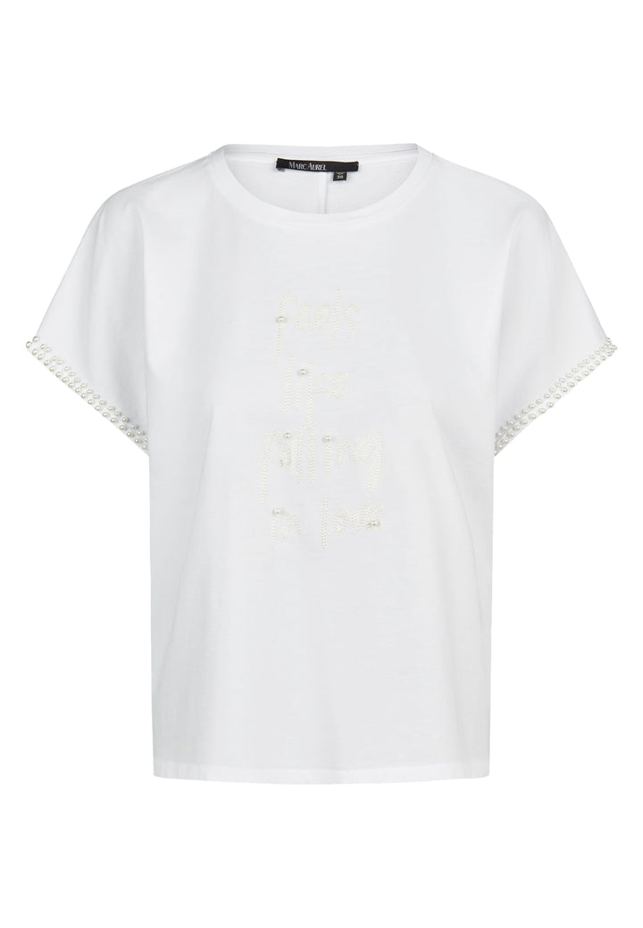 T-shirt à col rond avec broderie de perles