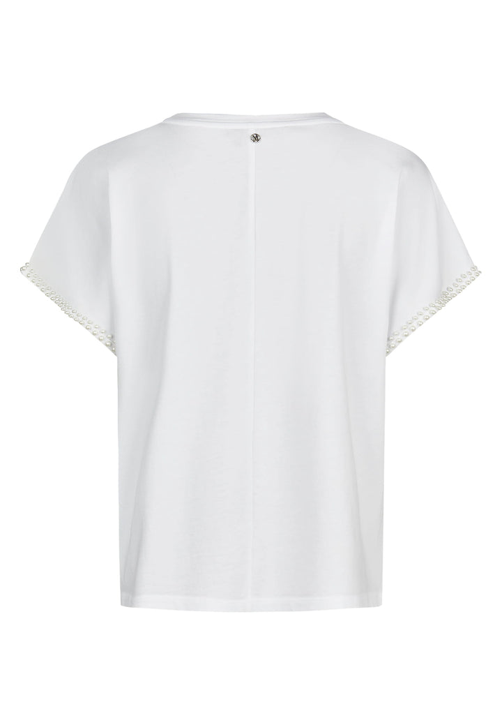 T-shirt à col rond avec broderie de perles