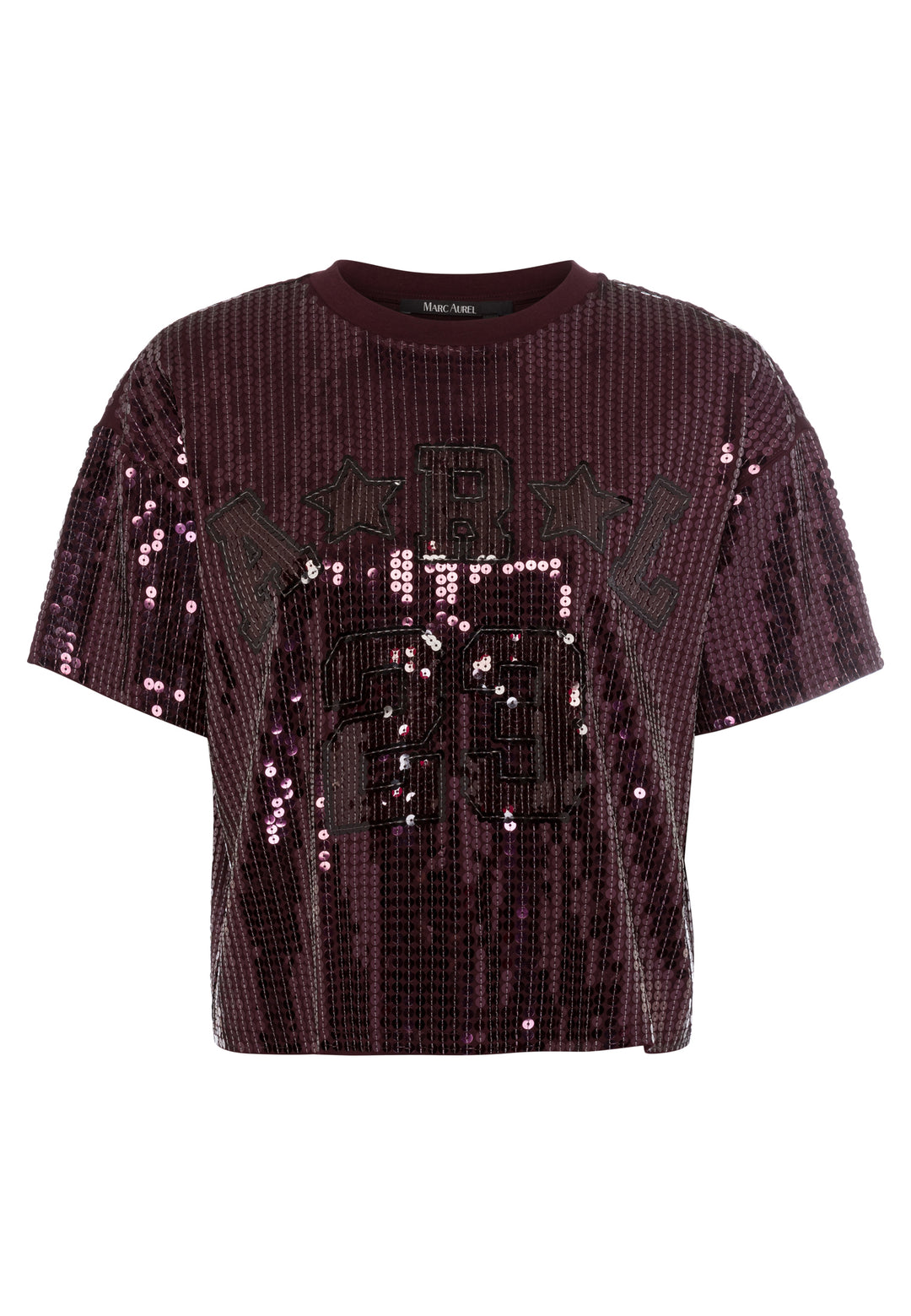 T-shirt à paillettes avec motif style sportif