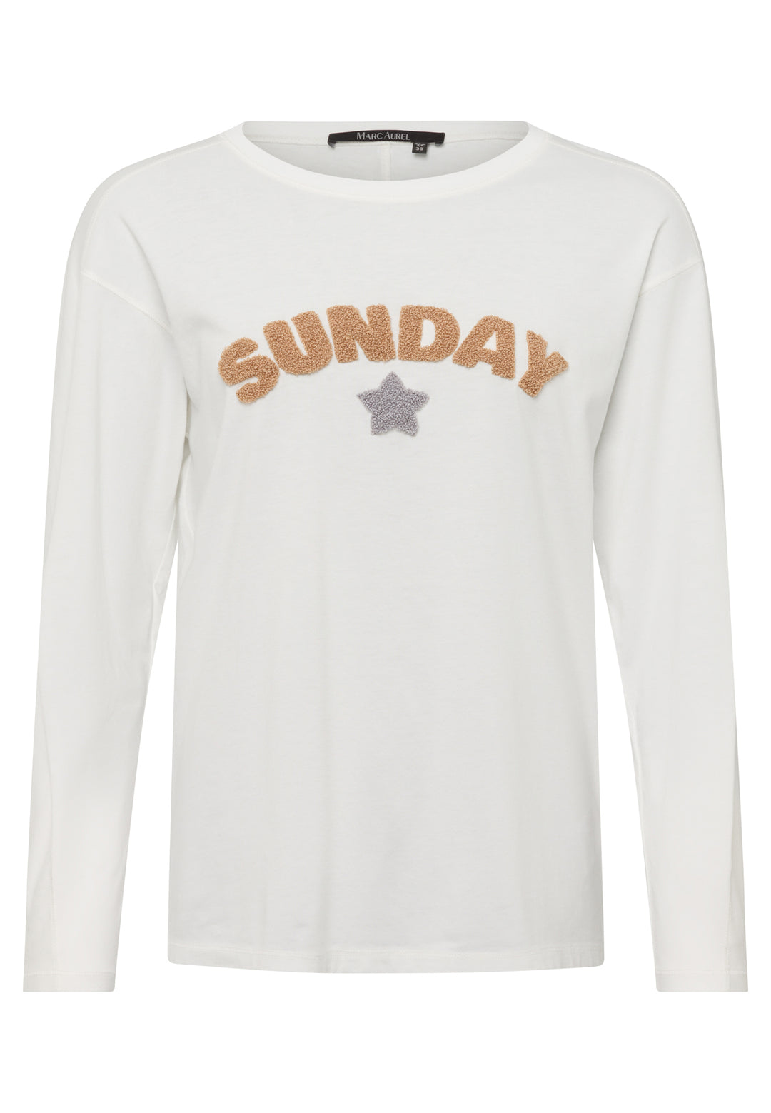 T-shirt à manches longues avec inscription en bouclé