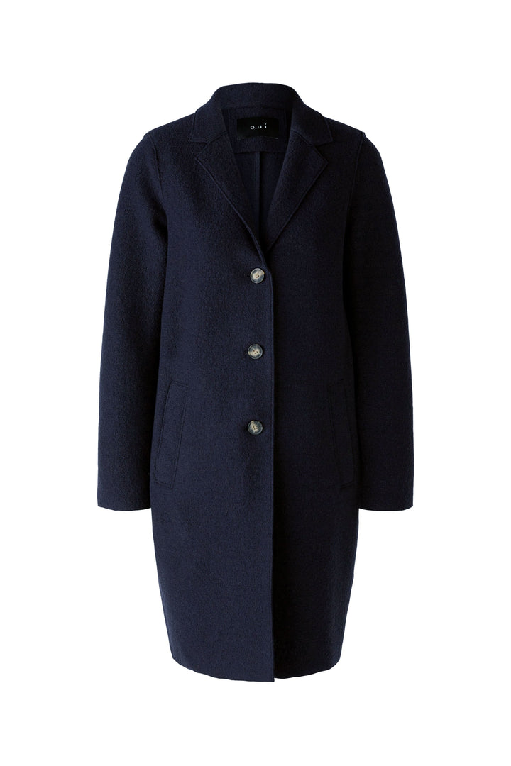Manteau en laine bouillie Mayson - Marine