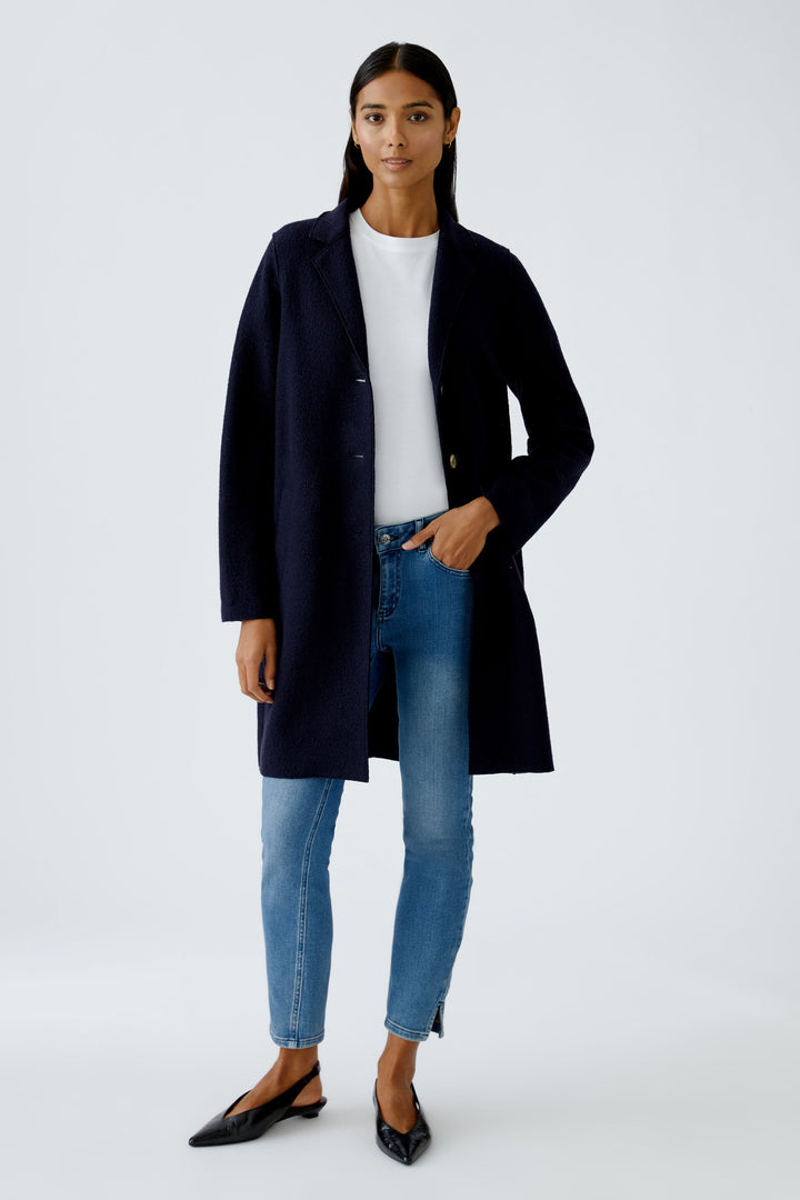 Manteau en laine bouillie Mayson - Marine