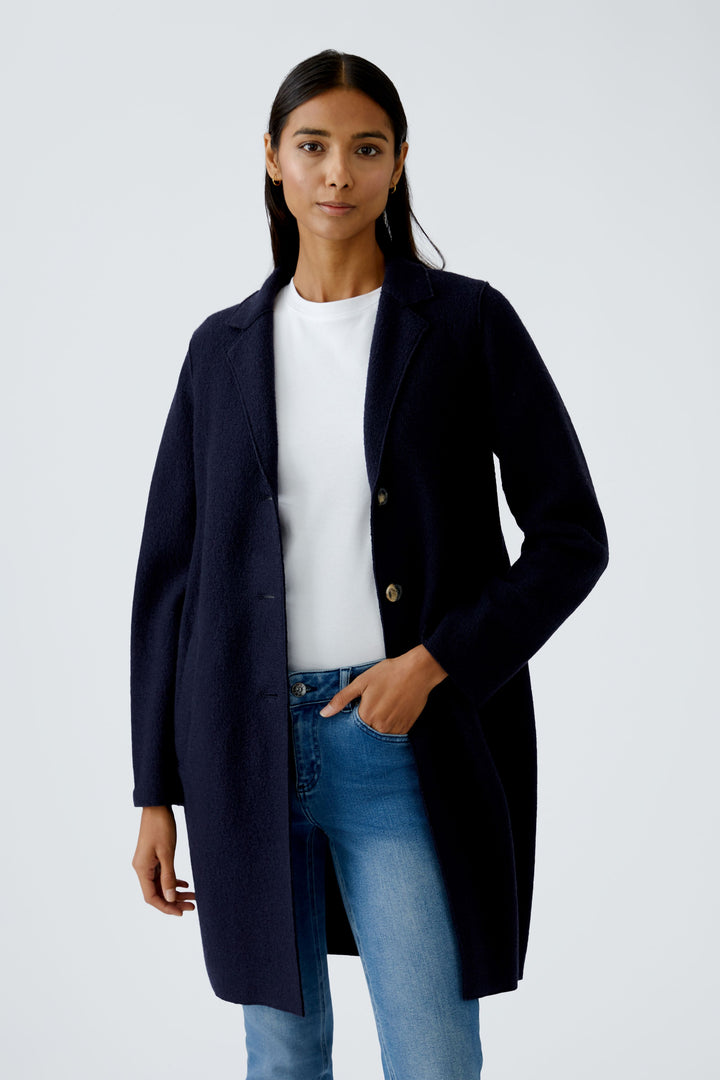 Manteau en laine bouillie Mayson - Marine