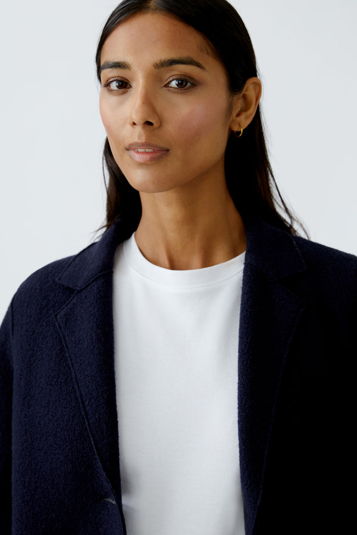 Manteau en laine bouillie Mayson - Marine