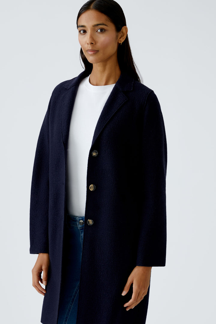 Manteau en laine bouillie Mayson - Marine