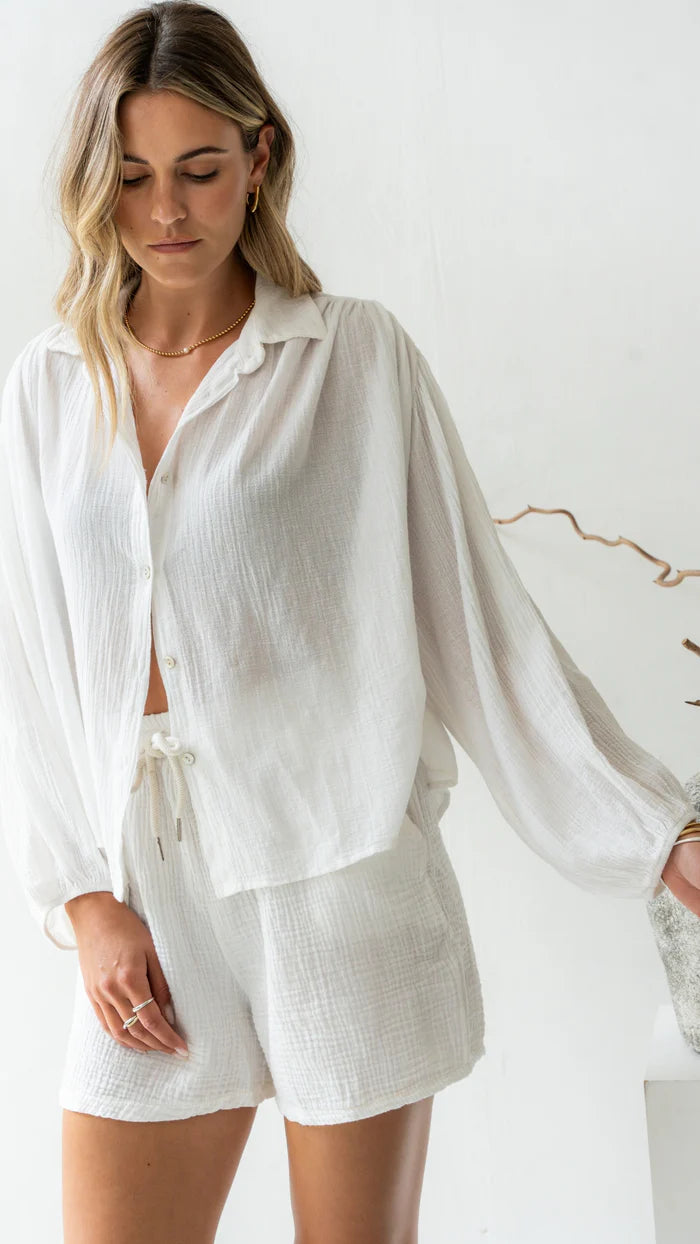 Chemise Aida en coton gaufré