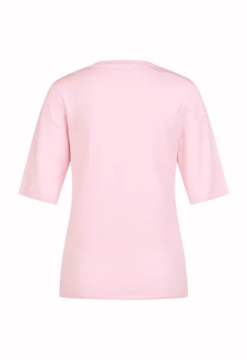 T-shirt en tricot col rond - Rose